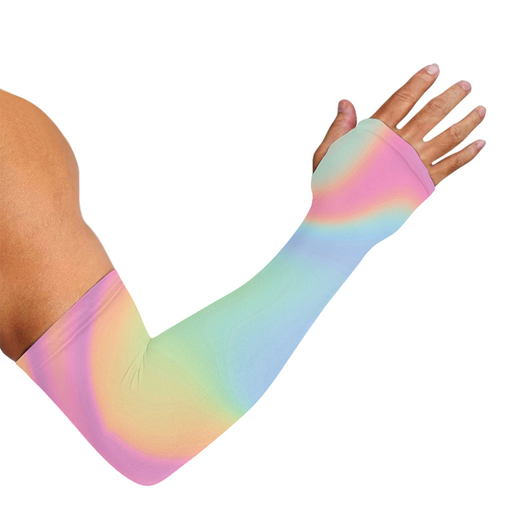 Pastel Holographic Print Sun Protection Arm Sleeves