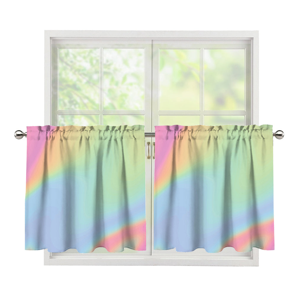 Pastel Holographic Print Tier Curtains