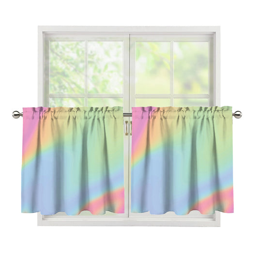 Pastel Holographic Print Tier Curtains