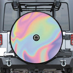 Pastel Holographic Print Tire Cover With Camera Hole