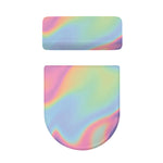 Pastel Holographic Print Toilet Lid And Tank Cover Set