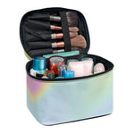 Pastel Holographic Print Travel Makeup Bag