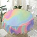 Pastel Holographic Print Waterproof Round Tablecloth