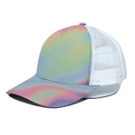 Pastel Holographic Print White Mesh Trucker Cap