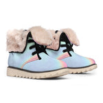 Pastel Holographic Print Winter Boots