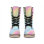 Pastel Holographic Print Winter Boots