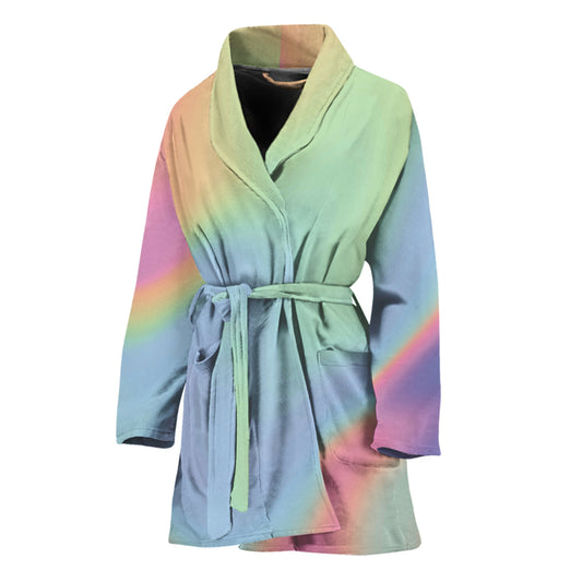 Pastel Holographic Print Women's Bathrobe