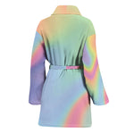 Pastel Holographic Print Women's Bathrobe