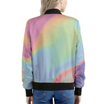 Pastel Holographic Print Women's Bomber Jacket