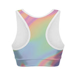 Pastel Holographic Print Women's Sports Bra