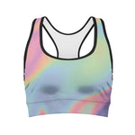 Pastel Holographic Print Women's Sports Bra