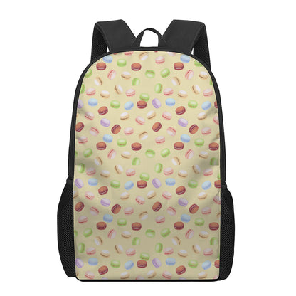 Pastel Macaron Pattern Print 17 Inch Backpack