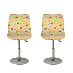 Pastel Macaron Pattern Print Bar Stool Covers