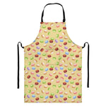 Pastel Macaron Pattern Print Bib Apron With Pocket