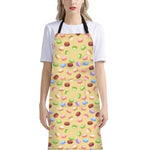Pastel Macaron Pattern Print Bib Apron With Pocket