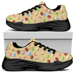 Pastel Macaron Pattern Print Black Chunky Shoes