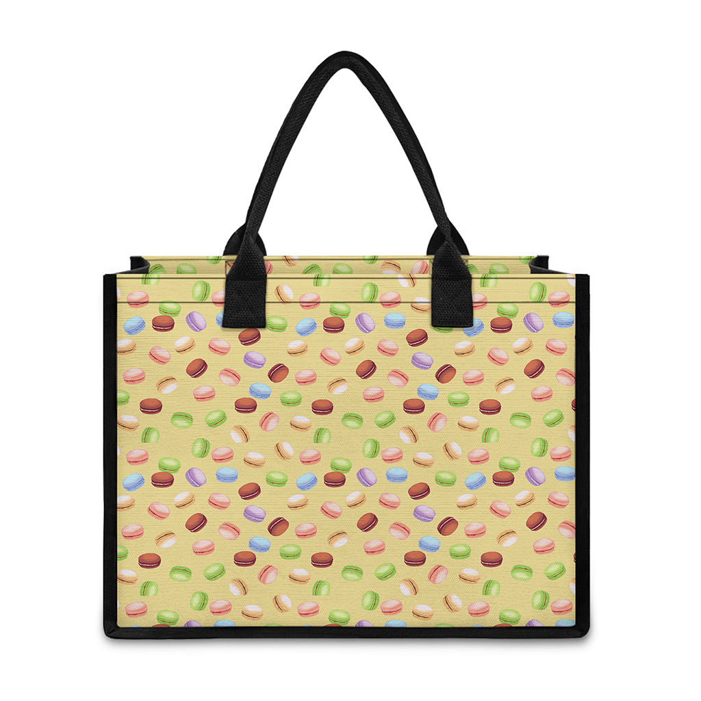 Pastel Macaron Pattern Print Canvas Tote Bag