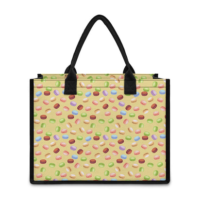 Pastel Macaron Pattern Print Canvas Tote Bag