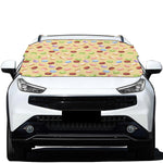 Pastel Macaron Pattern Print Car Windshield Snow Cover