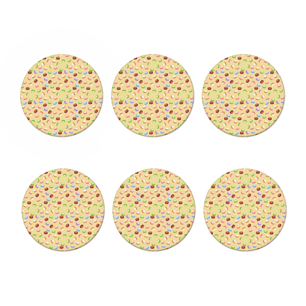 Pastel Macaron Pattern Print Coaster Set