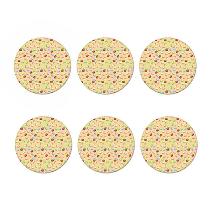 Pastel Macaron Pattern Print Coaster Set