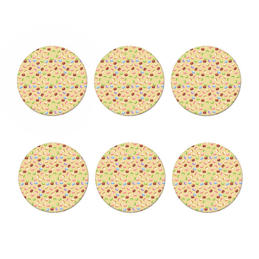Pastel Macaron Pattern Print Coaster Set