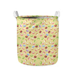 Pastel Macaron Pattern Print Collapsible Laundry Basket