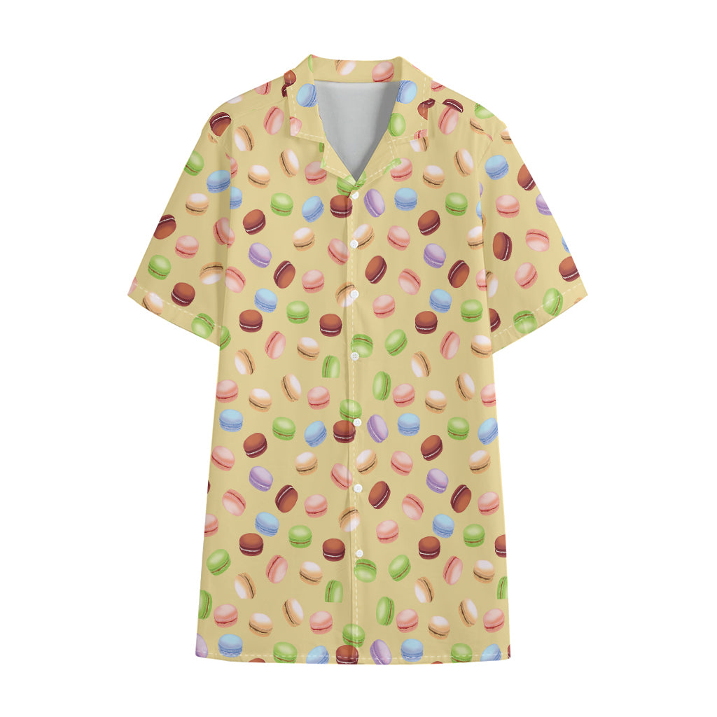 Pastel Macaron Pattern Print Cotton Hawaiian Shirt