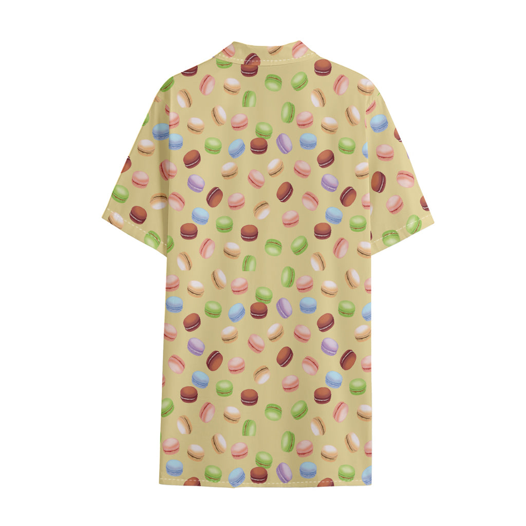 Pastel Macaron Pattern Print Cotton Hawaiian Shirt