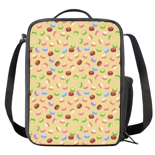 Pastel Macaron Pattern Print Crossbody Lunch Bag