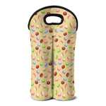 Pastel Macaron Pattern Print Double Neoprene Wine Tote