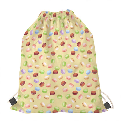 Pastel Macaron Pattern Print Drawstring Bag