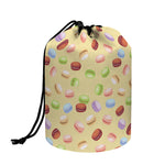 Pastel Macaron Pattern Print Drawstring Makeup Bag