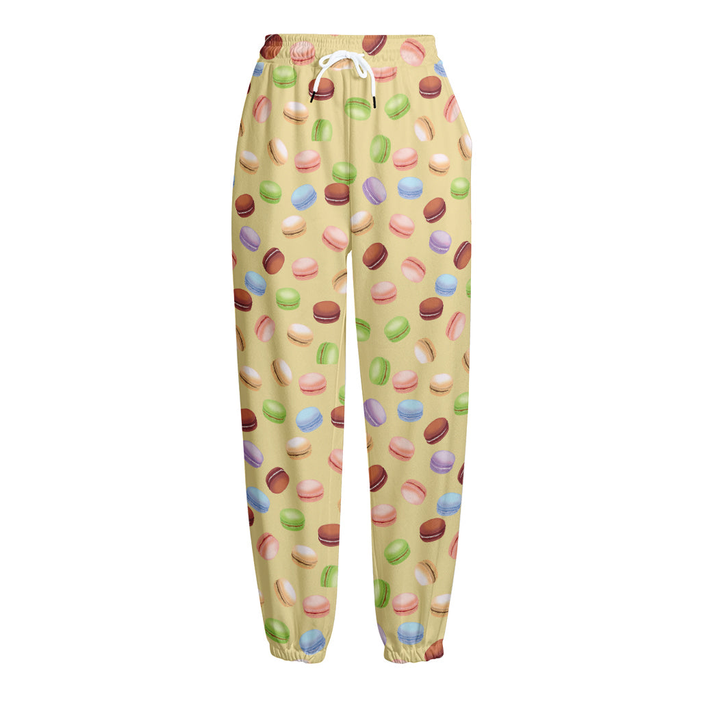 Pastel Macaron Pattern Print Fleece Lined Knit Pants