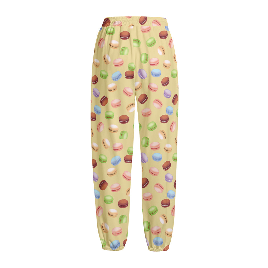 Pastel Macaron Pattern Print Fleece Lined Knit Pants