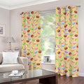 Pastel Macaron Pattern Print Grommet Curtains