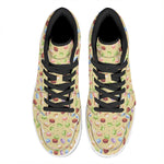 Pastel Macaron Pattern Print High Top Leather Sneakers