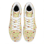 Pastel Macaron Pattern Print High Top Leather Sneakers