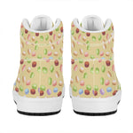 Pastel Macaron Pattern Print High Top Leather Sneakers
