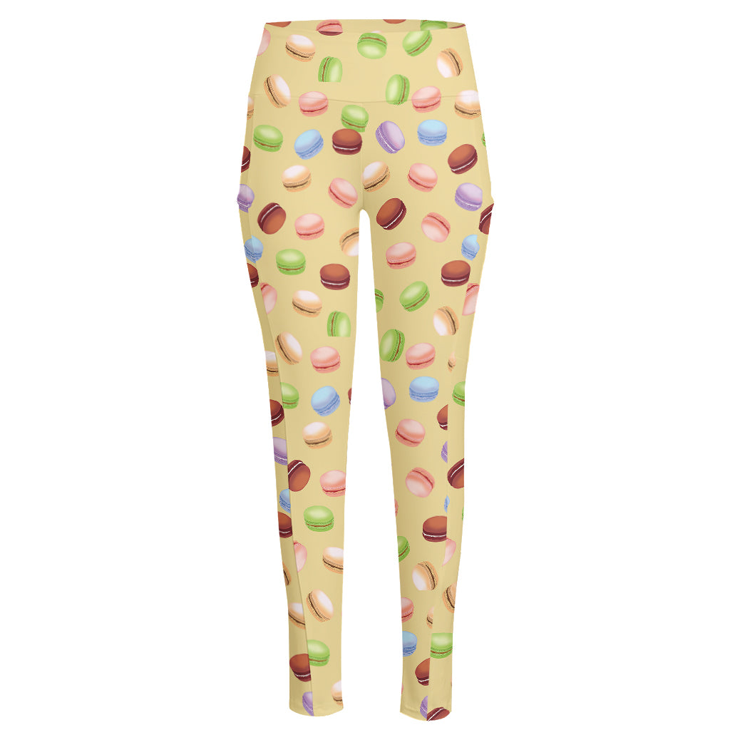 Pastel Macaron Pattern Print High-Waisted Pocket Leggings