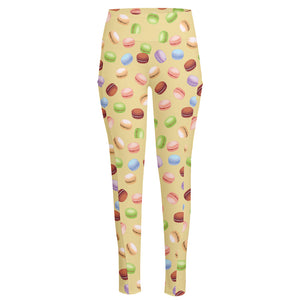 Pastel Macaron Pattern Print High-Waisted Pocket Leggings