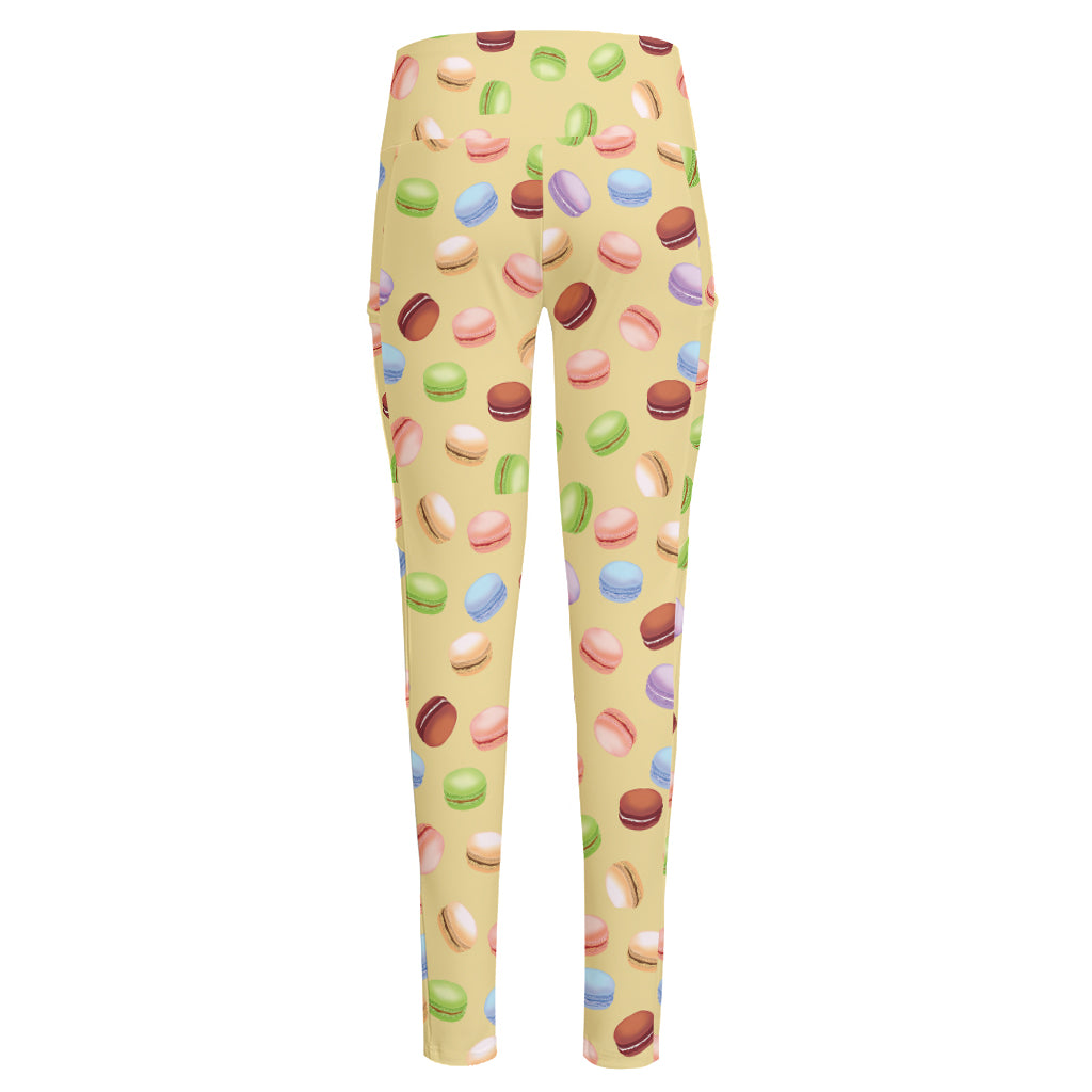 Pastel Macaron Pattern Print High-Waisted Pocket Leggings