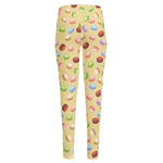 Pastel Macaron Pattern Print High-Waisted Pocket Leggings