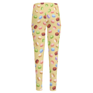 Pastel Macaron Pattern Print High-Waisted Pocket Leggings