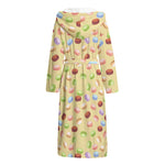 Pastel Macaron Pattern Print Hooded Bathrobe