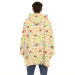 Pastel Macaron Pattern Print Hoodie Blanket