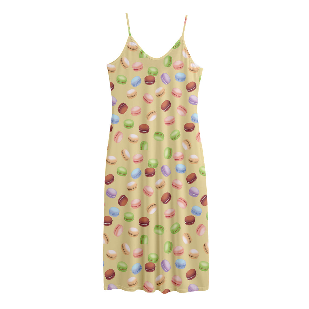 Pastel Macaron Pattern Print Jersey Midi Cami Dress