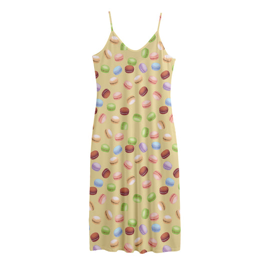 Pastel Macaron Pattern Print Jersey Midi Cami Dress