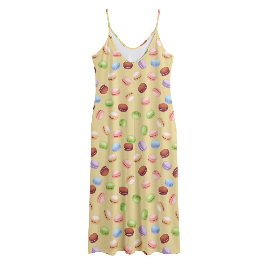 Pastel Macaron Pattern Print Jersey Midi Cami Dress