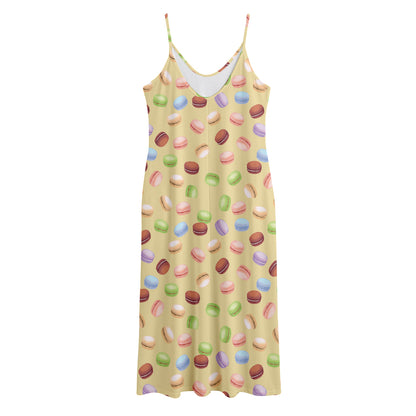 Pastel Macaron Pattern Print Jersey Midi Cami Dress